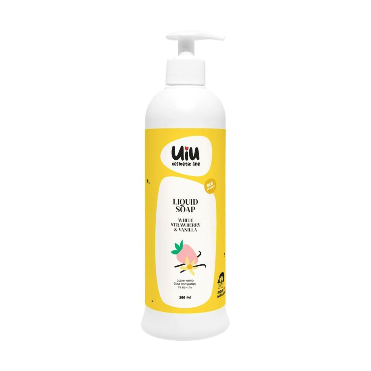 Рідке мило UIU Liquid Soap White Strawberry &amp; Vanilla Біла полуниця та ваніль, 300 мл